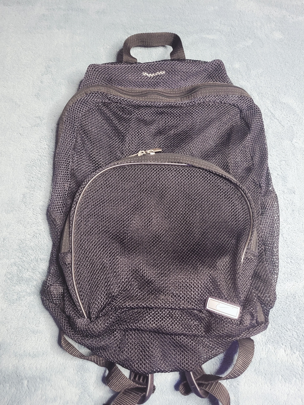 Vintage Y2K Nike Mesh Daypack Backpack Black BA0016-001 EXCELLENT